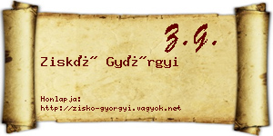 Ziskó Györgyi névjegykártya